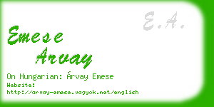 emese arvay business card